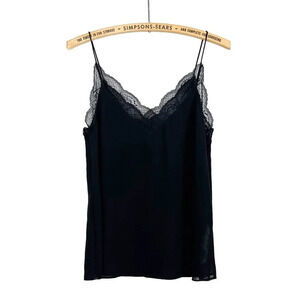 Zara Womens Medium Strappy Lace Camisole Top Black Evening Date  Night Cami